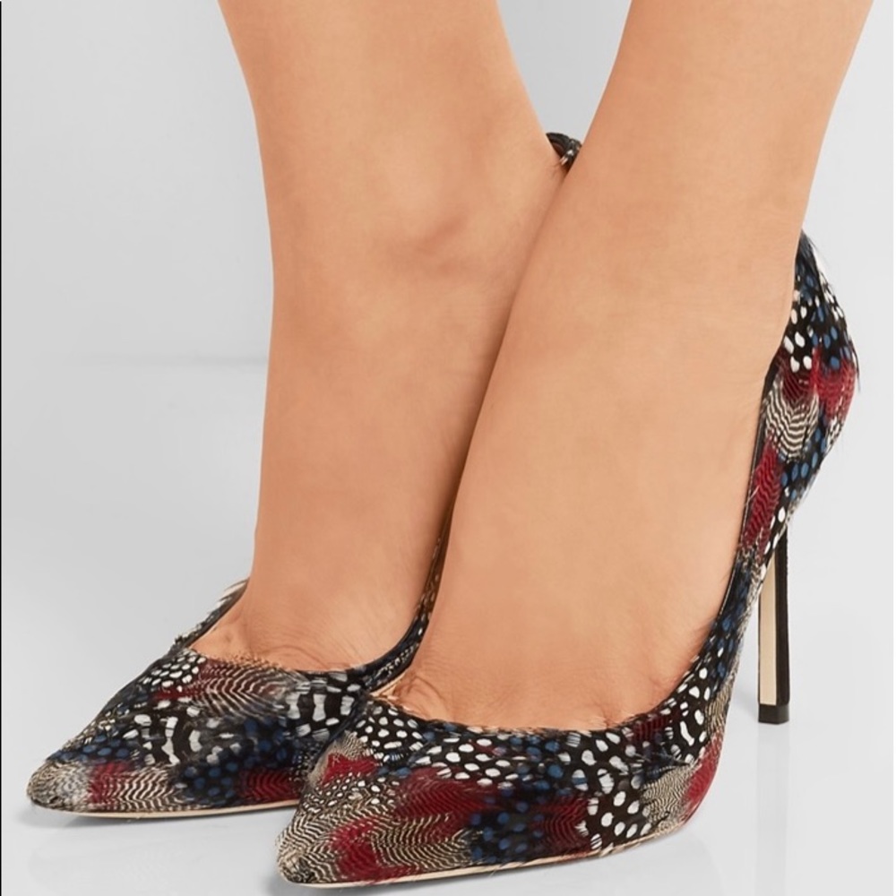 Jimmy Choo Romy Suede w/ Feather Embellishment